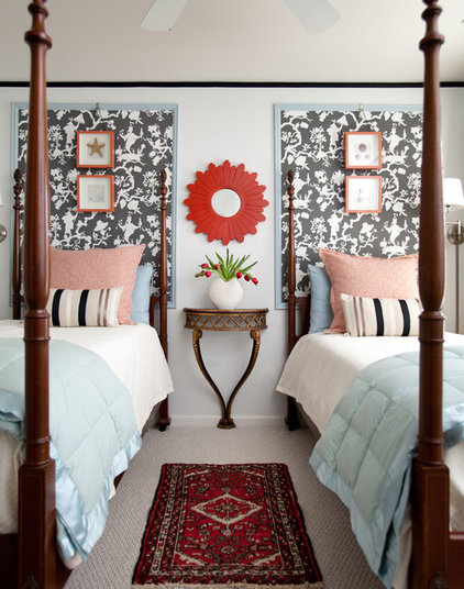 transitional bedroom by Rachel Oliver Decorative Design