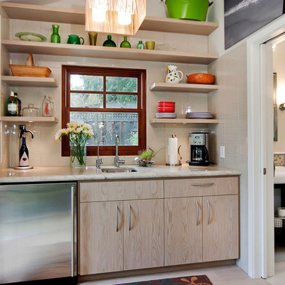Open shelving around sink | Kitchen shelf design, Outdoor kitchen ...