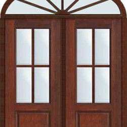 Prehung French Transom Double Door 80 Fiberglass 3/4 Lite 4 Lite - SKU ...