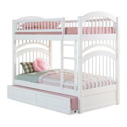 Atlantic Furniture - Windsor Twin Over Twin Bunk Bed in White Fini ...