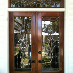 Front Door - custom designed entry door with lead lines clear beveled ...