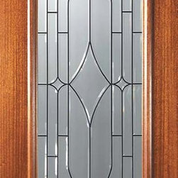 Slab Entry Single Door 80 Mahogany Bourbon Full Lite Glass - SKU ...