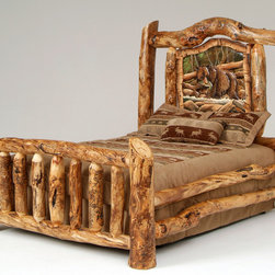 Rustic Log Bed - Handcrafted and hand carved by the artisans of ...