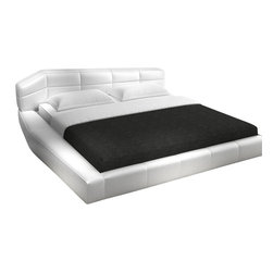 J&M Furniture - J&M Dream White Leather Queen Size Platform Bed With ...