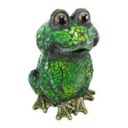 Crackle Glass Green Frog Accent Table Bullfrog - This incredibly cute ...