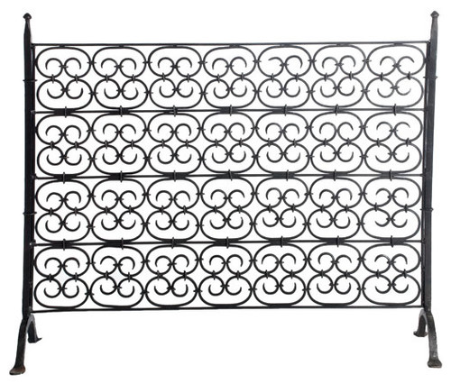 Hand-Forged Gothic Scroll Decorative Screen modern fireplace accessories
