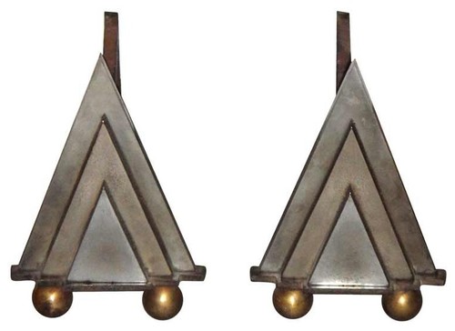 Andirons French Deco Circa 1930 modern fireplace accessories