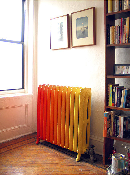 Painted radiator - Brooklyn, NY- by Wary Meyers Decorative Arts eclectic bedroom
