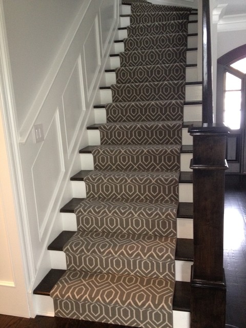 Geometric Stair Runner - Modern - new york - by Michelle Winick Design