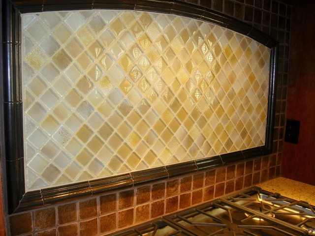 Homemade Italian Tile on the Backsplash, Oil Rubbed Bronze Liner