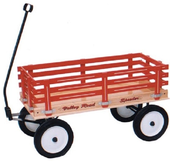 Amish Handcrafted Kids Wagon, Red, Wooden Bed - Beach Style - Kids Toys ...