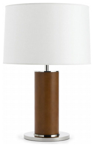 Beckford Round Leather Wrapped Table Lamp - Traditional - Table Lamps ...