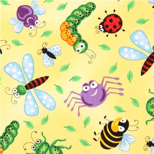 yellow insect bug animal fabric by Timeless Treasures USA - Fabric - by ...