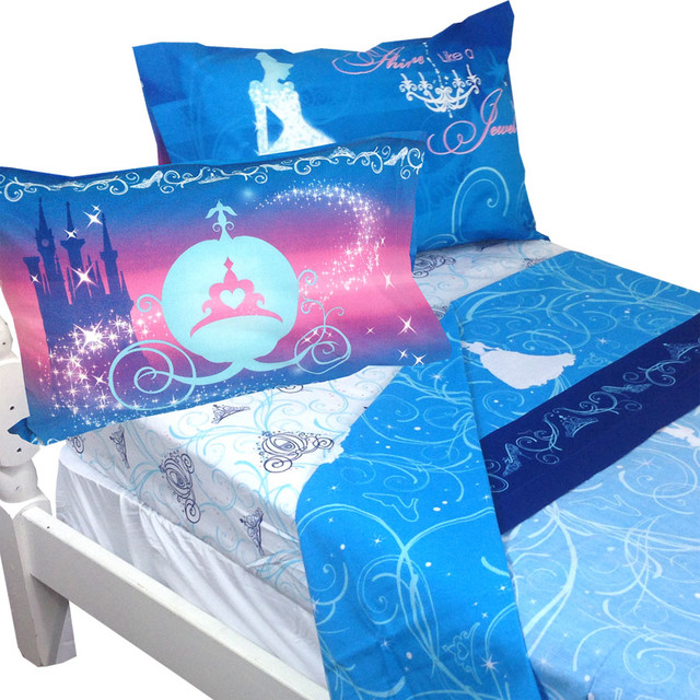 Disney Cinderella Full Bed Sheets Night Sparkles Bedding - Contemporary ...