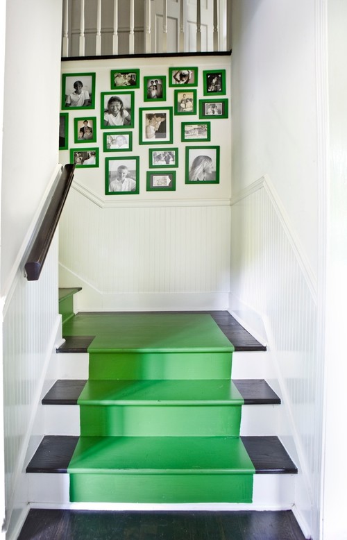 green staircase