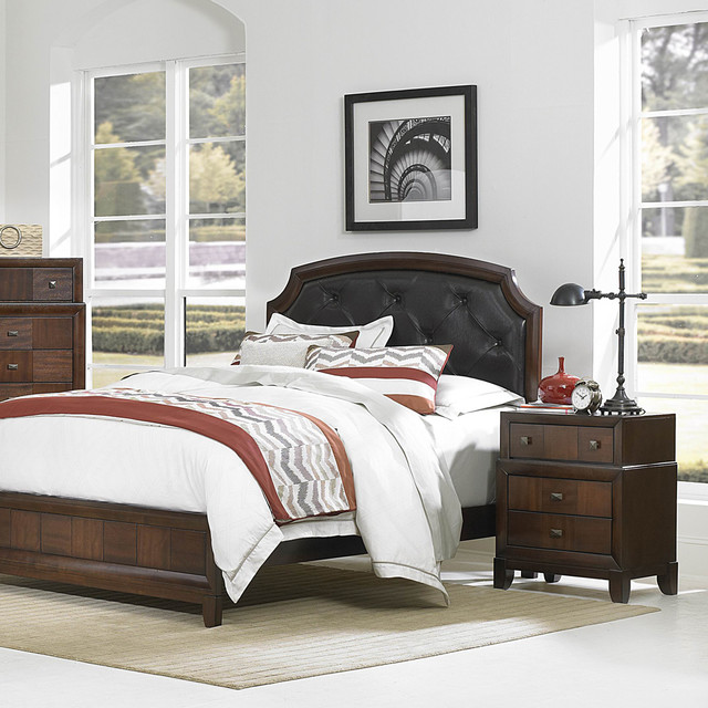 Homelegance Carrie Ann 2 Piece Platform Bedroom Set w/ Dark Brown Bi ...