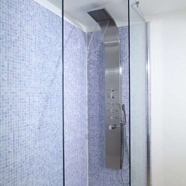 Shower Tower Panel System with Waterfall and Body Jet Sprays ...