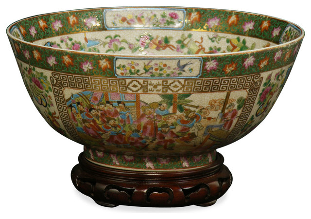 12in Canton Rose Presentation Bowl - Asian - Decorative Bowls - by ...