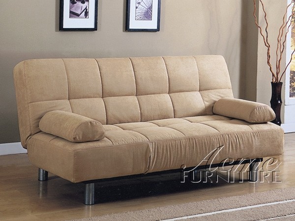 ACME Furniture - Contemporary Beige Microfiber Adjustable Futon Sofa ...