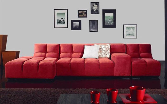 Unique Modern Leather L-shape Sectional - Contemporary - Sectional ...
