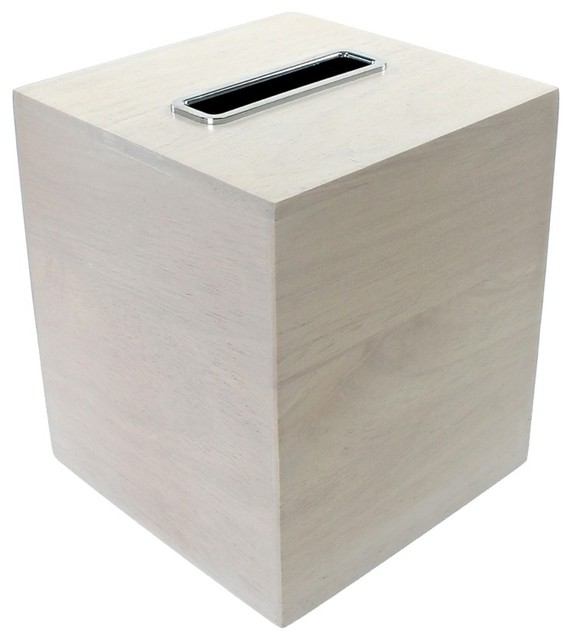 Decorative Square Wooden Tissue Box Cover - Contemporary - Tissue Box ...