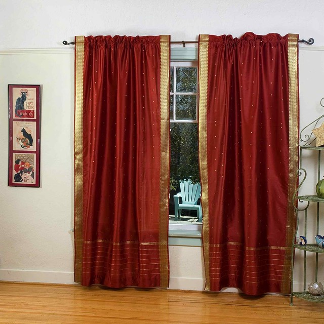 Rod Pocket Sari Curtains, Sari Panels, Sari Drapes - Traditional ...