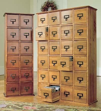 Retro-Style Wooden Multimedia Library File Cabinets - Traditional ...