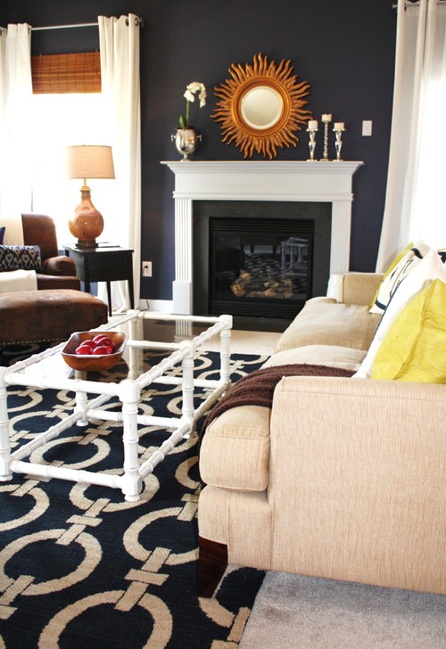 Navy Blue And Yellow Living Room Decor - Yellow And Brown Living Room Decorating Ideas