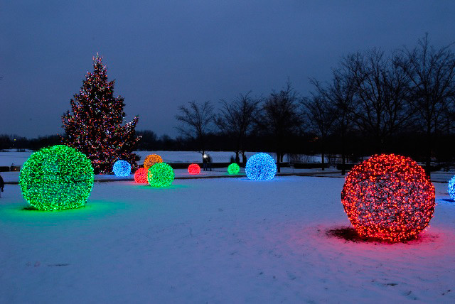 LED Light Balls at the Chicago Botanical Gardens - Contemporary ...