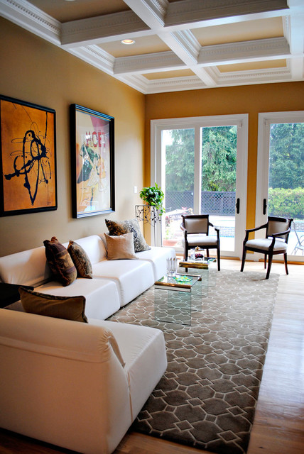 living room - brown, cream and gold tones