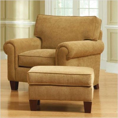 Broyhill - Chandler Chair and Ottoman Set in Tan - 6468-0 - Traditional ...