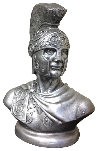 Spartan Warrior Bust Greek God Roman Soldier Statue Sculpture ...