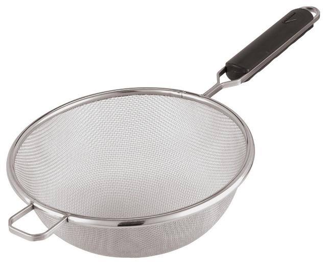 9-in. Round Stainless-steel Strainer with ABS Handle - Traditional ...