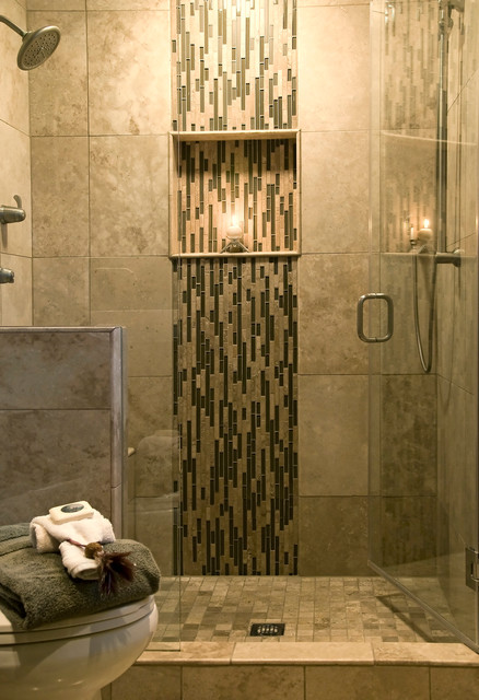 Waterfall Tiled Bathroom