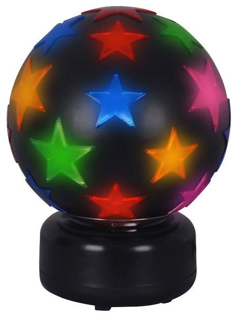 Alsy Lamps 11 in. Black Disco Ball Lamp with Multi Color Stars TTL 20 ...