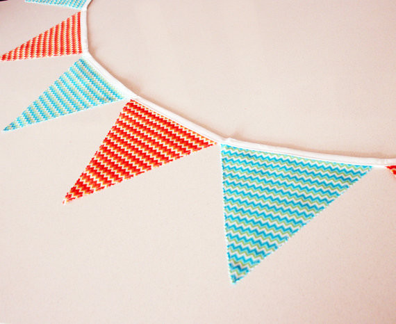 Fabric Bunting Banner Double Sided Chevron Zig Zag by Funky Bunts ...