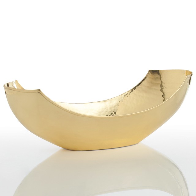 Arteriors Swain Large Hammered Polished Brass Bowl - Contemporary ...