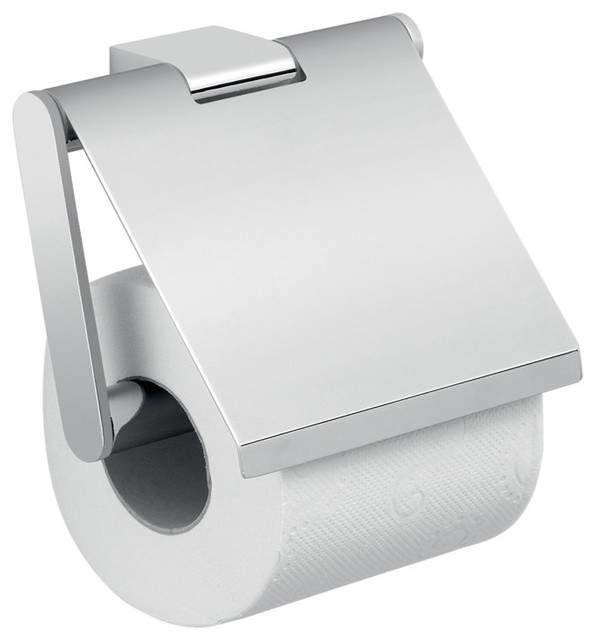 Square Wall Mounted Chrome Toilet Paper Holder with Cover ...