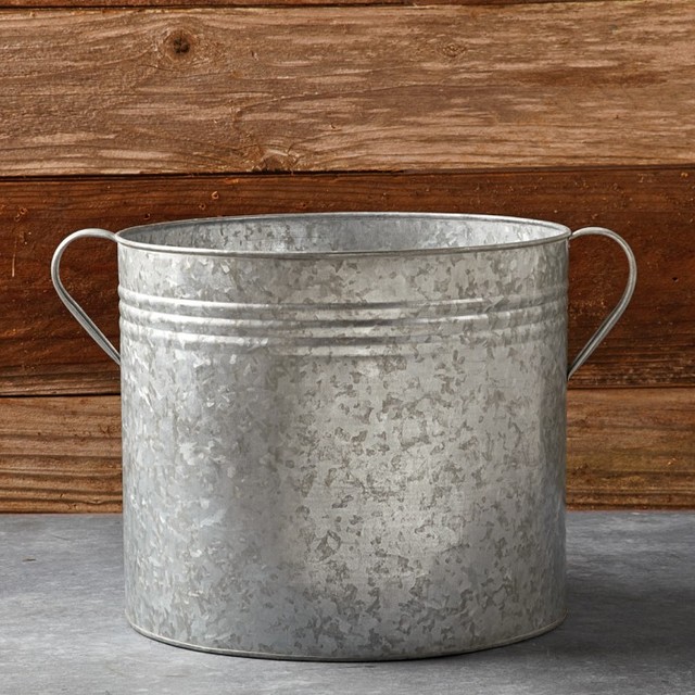 Galvanized Planters contemporary-outdoor-pots-and-planters