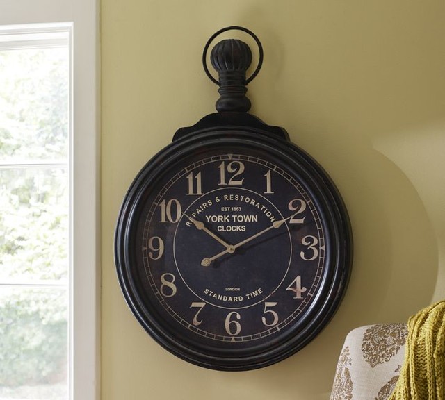 York Old Town Pocket Watch Clock - Traditional - Clocks - by Pottery Barn