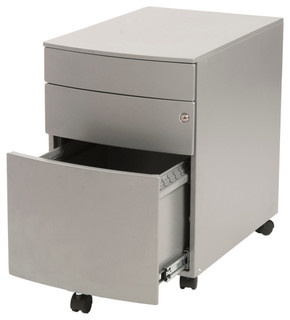 Eurostyle Floyd PPF Filing Cabinet in Silver - Modern - Filing Cabinets ...