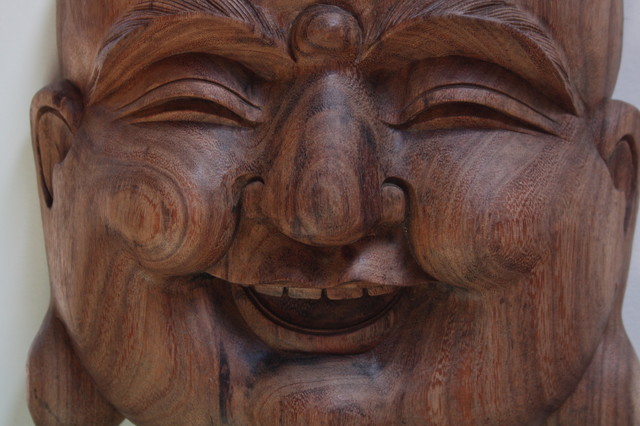 Hand Carved Wood Laughing Buddha - Eclectic - los angeles - by Jalan ...