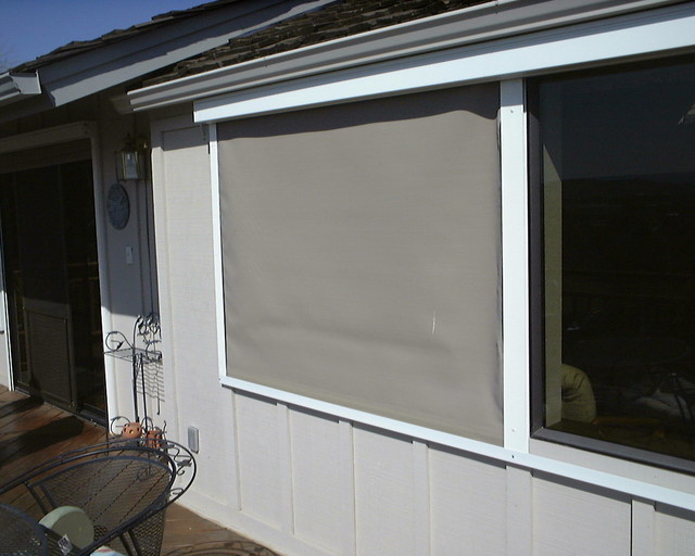 Habitat Screen on Window Overlooking Patio - Traditional - Roller ...