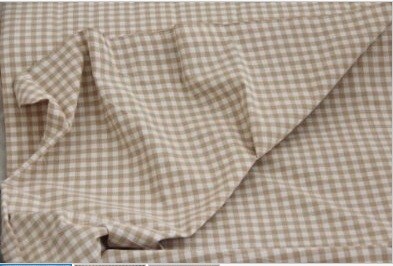Gingham Check Beige Curtain Material Fabric - Traditional - Upholstery ...