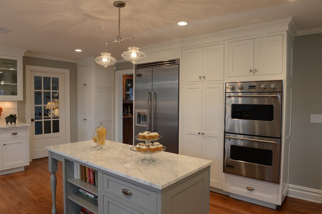 Flat Panel White Paint Flush Inset Cabinetry with Gorgeous ...