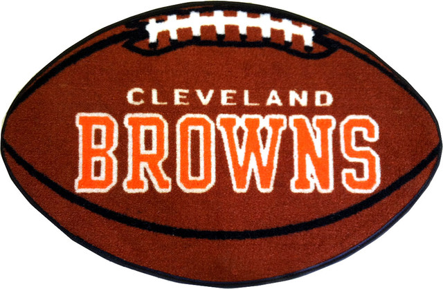 NFL Cleveland Browns Football Accent Shaped Rug modern-rugs