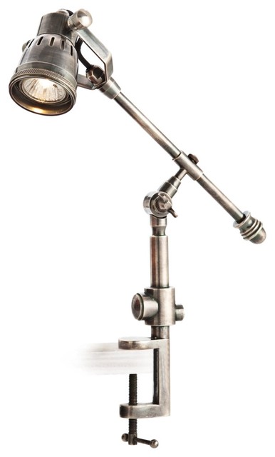 Traditional Arteriors Home Karl Vintage Silver Clamp Desk Lamp ...