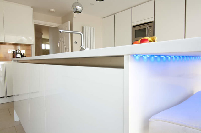 Kitchen island with recessed LED strip lighting - Modern - Kitchen ...