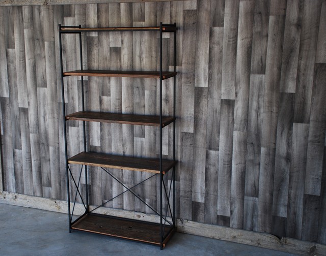 Reclaimed Wood & Iron Bookshelf