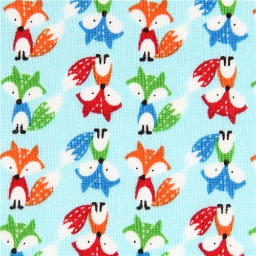 light blue mini fox fabric by Timeless Treasures - Fabric - by ModeS ...